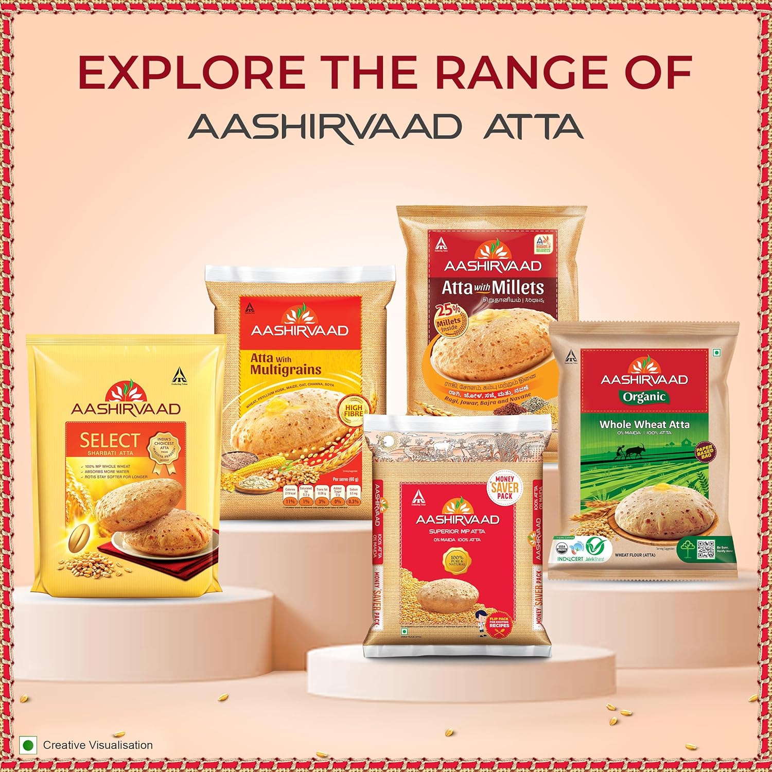 Aashirvaad Superior MP Atta, 10kg, Wheat Flour - View 6