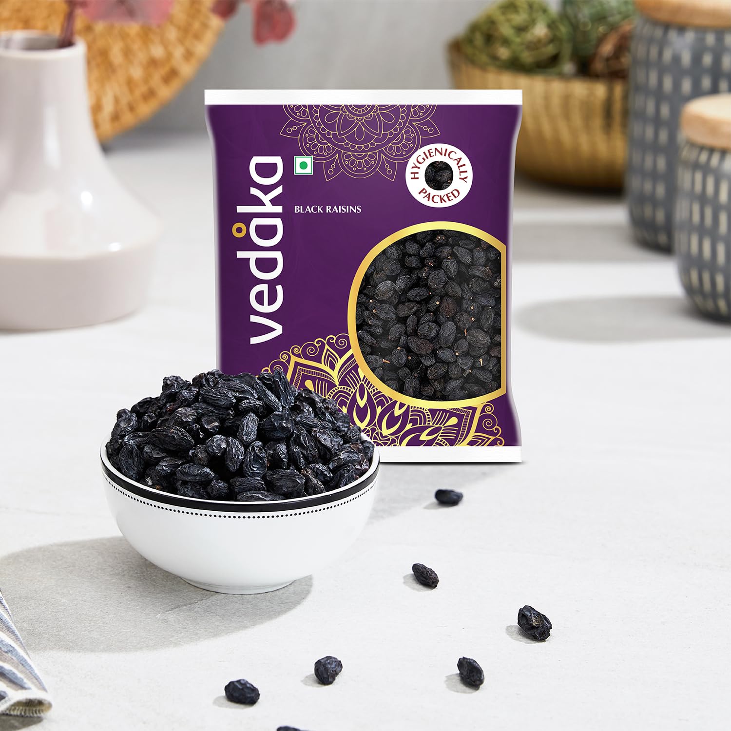 Vedaka Black Raisins | Seedless | 500 G | Premium Kali Kishmish | Kali Draksh | Dry Fruits | Flavourful & Delicious Snack | Source Of Potassium & Dietary Fibre | Ambient Temperature - View 5